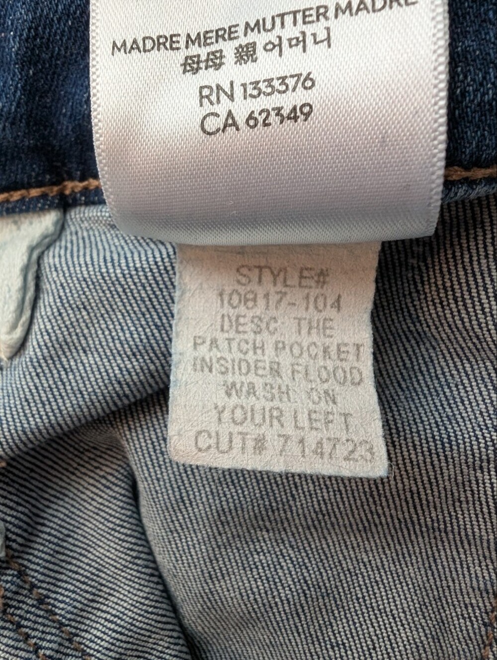 Mother The Patch Pocket Insider Flood Jeans in On Your Left Size 28 - Picture 10 of 12